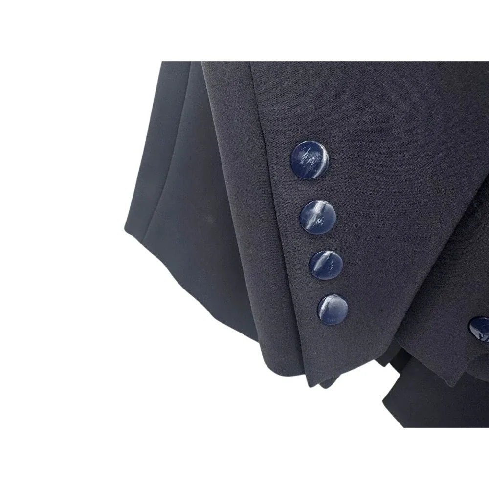 Veronica Beard Scuba Blazer Navy Blue Single Button Peak Lapel Size 2 - Picture 6 of 11